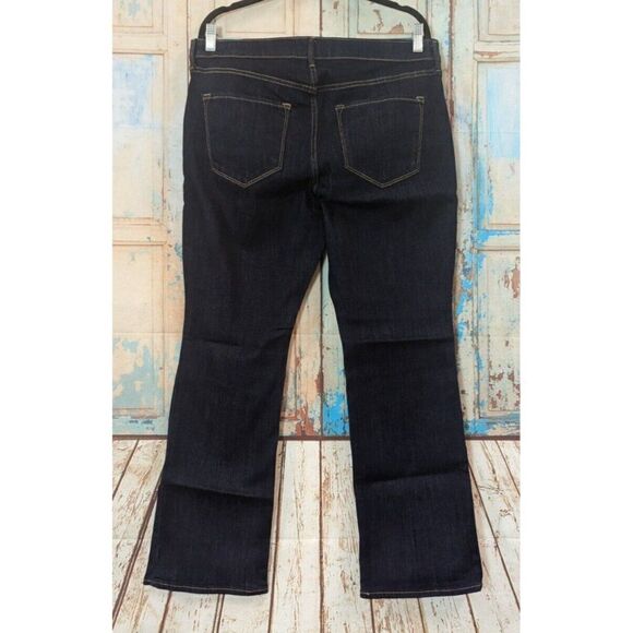 Old Navy Womens Size 14 Short Black Denim Mid Rise Kicker Boot-Cut Jeans - Picture 3 of 8